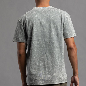 Venta al por mayor de gran tamaño ácido lavado camisetas de los hombres para la venta de ácido lavado de alta calidad vintage camiseta - Product Image 5