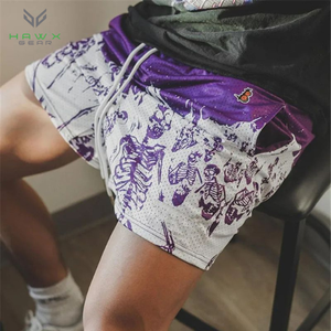 Pantalones cortos deportivos de alta calidad hasta la rodilla para hombre, cierre de cintura elástica, pantalones cortos de malla de alta calidad para entrenamiento de gimnasio de verano - Product Image 5