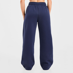 Joggers de lana de algodón para mujer, pantalones de chándal de pierna ancha de corte recto en blanco liso con logotipo personalizado para uso en Gimnasio Deportivo de otoño - Product Image 3