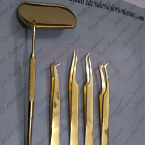 แหนบสำหรับต่อขนตาและกระจกแผ่นทองทำจากสเตนเลสมืออาชีพ - Product Image 1