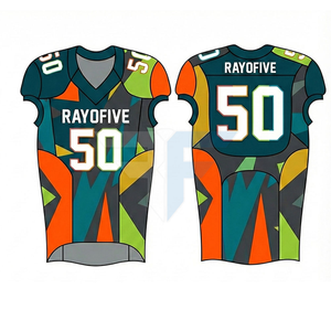 Tenues de football américain légères, respirantes, à manches courtes, personnalisées, nouveau style, couleur unie, haute qualité par Rayofive - Product Image 2