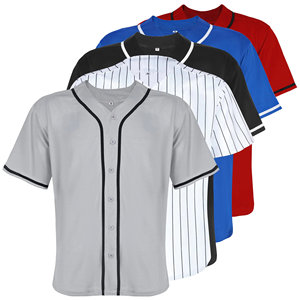 T-shirt de baseball sublimé fabriqué au Pakistan, manches courtes, boutonné, personnalisé, vente chaude, uniforme de travail de couleur unie pour hommes - Product Image 4