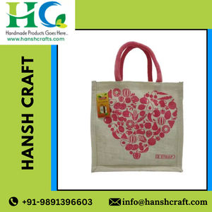 Sac de mode en tissu de jute écologique poignée de cordon fermeture à glissière conception de logo imprimé personnalisé pour les exportateurs de cosmétiques HANSH - Product Image 2