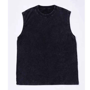 2025 Unisex Sport <b>Tank</b> <b>Top</b> Men's Cotton Sleeveless Street Wear Custom Acid Washed Breathable <b>Knitted</b> Design - Product Image 6
