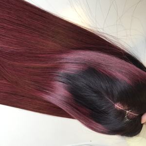 Extensiones de cabello vietnamita de colores de lujo Trama de máquina Cabello vietnamita crudo Premium Ombre Color rojo y cabello teñido - Product Image 3