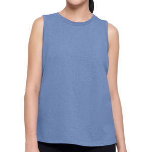 Camiseta básica con cuello redondo para mujer, camisetas sin mangas de algodón 100%, camisetas sin mangas personalizadas para mujer, chalecos suaves para mujer - Product Image 1