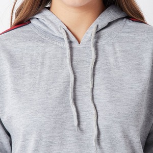 Sudadera con Capucha Gris, Corte Regular, Algodón French Terry, Color Sólido, Estilo Casual para Otoño, Unisex, Manga Larga, Diseño con Bolsillos - Product Image 6