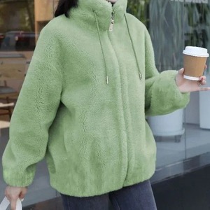 <b>Women's</b> Seven-Color Cardigan Sweater New Style Thickened Double-Sided <b>Velvet</b> <b>Jacket</b> Hood High Zipper Breathable Front - Product Image 4