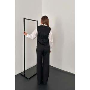 Conjunto de Chaleco y Pantalones de Gamuza Negra - Negro - Product Image 6