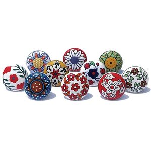 Çok Renkli Boyalı Seramik Çekme Aparatı Kolay Kurulum <span class=keywords><strong>Vintage</strong></span> Tasarım Kare Şekilli Mutfak Dolabı Kapısı Çekmece Gardırop Dolabı için - Product Image 1
