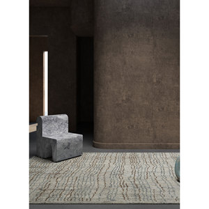 Alfombra de Lana Afgana Azul Manifest, Tejida a Mano, Rectangular, con Patrón Abstracto, para Sala de Estar, Re-1299, Hecha a Mano para Uso Doméstico - Product Image 5