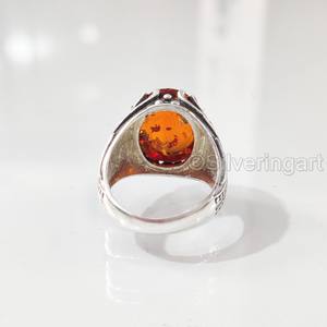 Grossiste Bague pour hommes Bague en ambre naturel de la Baltique avec pierre de naissance Toutes les tailles Bijoux de Noël arabes Bague en argent sterling 925 - Product Image 6