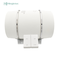 Ventilateur d'extraction électrique à flux mixte axial avec turbine et pales en plastique blanc de 4 à 8 pouces, 220V, roulement à billes, OEM ODM