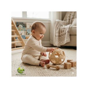 Juguete Montessori de mimbre natural con forma de bola para niños, para actividad física, equilibrio y entrenamiento de coordinación. - Product Image 5
