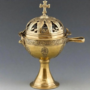 Incensario de incienso de latón Eternal Praise, quemador de incienso de Iglesia Vintage para ambiente ceremonial y espiritual - Product Image 2