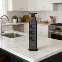 Multiprise escamotable EU Schuko pour cuisine et bureau