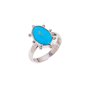<b>Girls</b> Fashion 925 Sterling Silver Natural arizona Turquoise Gemstone <b>Ring</b> Custom 925 Silver Jewelry Exporter - Product Image 1