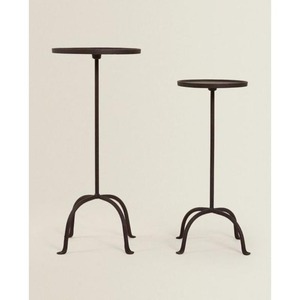 Mesa auxiliar cuadrada rústica de metal con tapa de madera para sala de estar de granja o configuración interior de dormitorio acogedor - Product Image 3