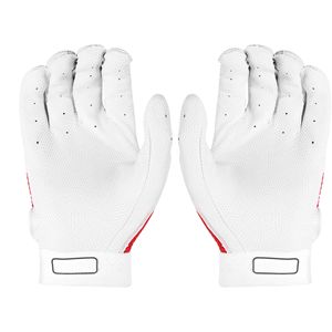Guantes de bateo de béisbol de cuero personalizables rojo y blanco con agarre mejorado y tela transpirable ajuste seguro - Product Image 5