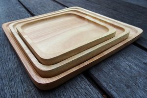 Vaisselle décorative rectangulaire en bois massif véritable naturel, plateau de service à fruits, plateau de service à café, plateau de service à café - Product Image 4