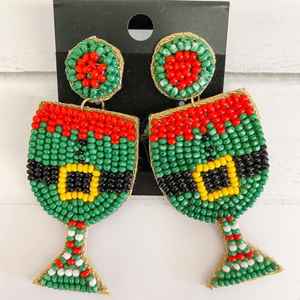 ต่างหูลูกปัดทำด้วยมือสไตล์โบฮีเมียนเครื่องประดับห้อยดีไซน์ใบไม้พร้อมล็อคแบบไข่มุกสำหรับผู้หญิงผู้หญิงเครื่องประดับสำหรับงานเลี้ยง - Product Image 1