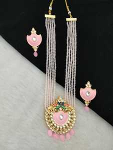 Ensemble collier Maharani Pearl Heritage Design Motifs de style moghol Bijoux uniques en laiton lourd de style vintage pour achat en gros - Product Image 2