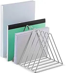 Stainless steal Triangle shape Desktop <b>Organizer</b> File Rack Book Triangle File Divider Office <b>Desk</b> Supplies Decor - Product Image 2