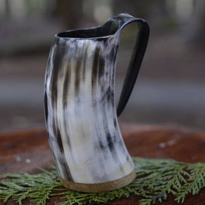 Authentic Eco-Friendly Viking Horn <b>Mug</b> Handmade Buffalo Horn Food Grade Medieval Style Religious Feng Shui Animal Beer <b>Mug</b> - Product Image 1