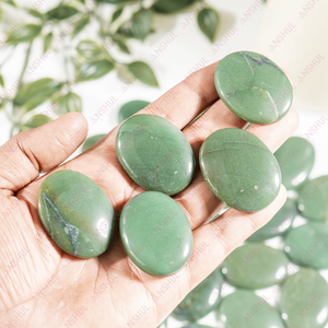 Pierres plates ovales en jade vert poli, écologiques, en gros, pour le Feng Shui, la guérison, la méditation, l'art, les objets de collection et la décoration intérieure - Product Image 2