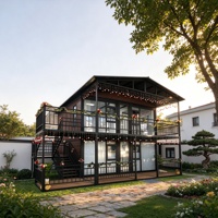 Maison conteneur de luxe à deux étages de 40 pieds de haute qualité, résidence préfabriquée, villa avec terrasse