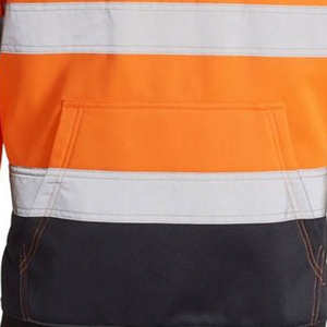 <b>Men</b> Stripe Patchwork Hooded <b>Hoodies</b> Reflective Visibility Workwear Coat Color Block <b>Work</b> Wear - Product Image 3