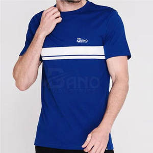 T-shirt confortable de haute qualité pour hommes avec logo personnalisé Tissu tricoté en fibre de coton/bambou respirant et à séchage rapide - Product Image 2