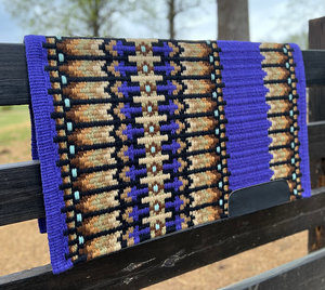 Manta de sillín de lana hecha a mano con diseño de Nueva Zelanda para Western Show Horse Top Wool Saddle Pad con tamaño de forro polar - Product Image 4