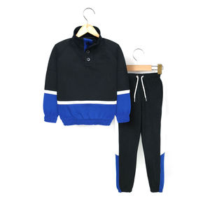 Conjunto de chándales para caminar con medios botones cómodos informales para hombre al por mayor de alta calidad transpirable hecho sólido Pakistán para otoño - Product Image 1