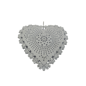 Fabuleux Look fer métal suspendu coeur ornement décoratif mural couleur grise pour la maison et la décoration de noël en vrac à la main - Product Image 1