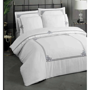 Juego de Ropa de Cama King Size de Lujo de 6 Piezas, Moderno, de Satén de Algodón, con Funda Nórdica y Sábana Ajustable con Bordado, para Uso Doméstico - Product Image 5