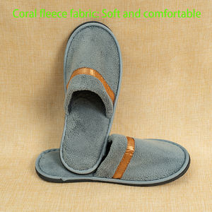 Einweg-Hotelpantoffeln aus Korallen-Fleece, weiche, bestickte <span class=keywords><strong>Spa</strong></span>-Slipper für Hotels und Spas - Product Image 6