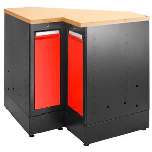 Gabinete de Herramientas Facom con Base Roja y Superficie de Trabajo de Madera - Product Image 1