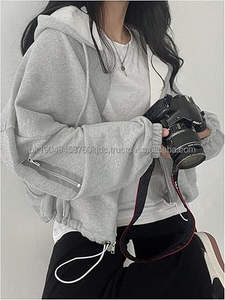 Sudadera con Capucha y Cordón Ajustable para Mujer, Manga Larga, Hombros Caídos, Estilo Holgado - Product Image 5