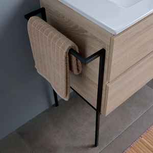 Meubles-lavabos de salle de bain 80 cm avec 2 tiroirs, miroir 80x60 et 2 porte-serviettes Belize - Product Image 6