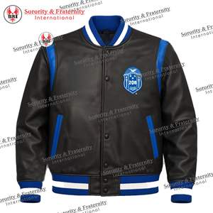 Fabricant OEM, veste universitaire en cuir de baseball personnalisée pour les collèges, veste universitaire en cuir synthétique à manches et broderie en chenille pour hommes - Product Image 2