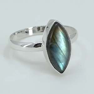 925 Sterling Silver Handmade Ring Labradorite Marquise Shape Smooth Boho November Birthstone Jewelry Perfect Gift for Her - Product Image 5