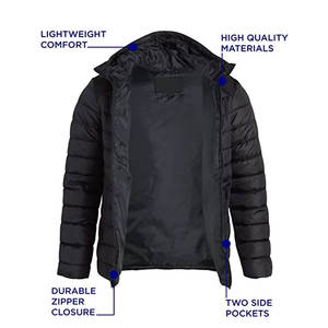 Veste matelassée à col montant pour homme, séchage rapide, en toile, pour usage extérieur en hiver, fabriquée au Pakistan, prix bas - Product Image 2