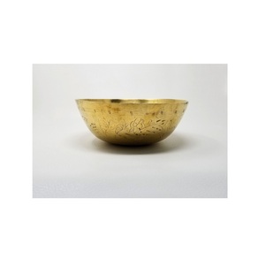 Golden polish brass serving bowl used for storing fruits <b>sweets</b> snacks dry food during celebrations or events - Product Image 2