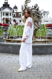 Blusas y tops de popelina de diseñador para mujer con bordado tejido informal de verano Cantidad moderada para la temporada de verano - Product Image 2