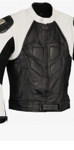 Moto personnalisée conduisant Four Seasons vestes de moto en cuir véritable avec cuir de buffle avec panneaux samtex à quatre voies - Product Image 2