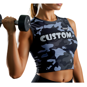 Camiseta Deportiva de Tirantes para Mujer, de Poliéster y Elastano, Sublimada, con Logotipo Personalizado OEM ODM, Ecológica, de Secado Rápido y Absorción de Humedad - Product Image 4