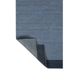 พรมปูพื้นสีน้ำเงินลายทอแบนจากปอกระเจาและป่าน รุ่น PDJT-380 สำหรับใช้ในบ้าน ลวดลายแบบนามธรรม - Product Image 5