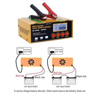 Cargador de Batería de 12-24V con Pantalla LED y Pinza de Terminal para Baterías de Coche y Motocicleta - Product Image 3