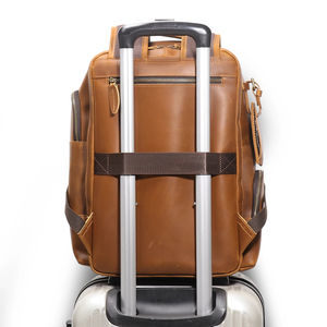 Custom logo Genuine Leather Sport Backpack Business Female <b>Laptop</b> Back Pack Bag Multifunction Lightweight School <b>Bagpack</b> - Product Image 2